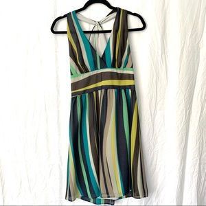 Banana Republic Stripe Chiffon Halter Empire Dress